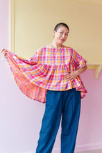 Mushroom Top in Starburst Plaid (RTS)