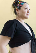 Tied Top in Black Linen (RTS)