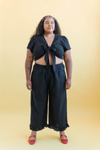 Tied Top in Black Linen (RTS)