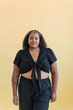 Tied Top in Black Linen (RTS)