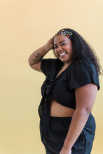 Tied Top in Black Linen (RTS)