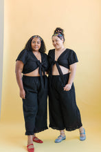 Tied Top in Black Linen (RTS)