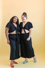 Tied Top in Black Linen (RTS)
