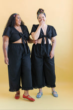 Tied Top in Black Linen (RTS)