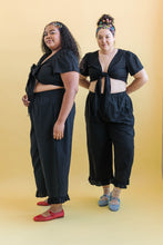 Tied Top in Black Linen (RTS)