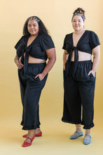 Tied Top in Black Linen (RTS)