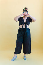Tied Top in Black Linen (RTS)