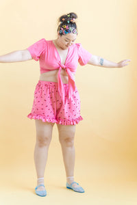 Tied Top in Bubblegum Linen (RTS)
