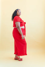 Tied Top in Cherry Linen (RTS)