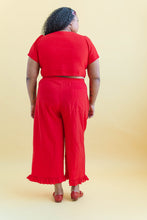 Tied Top in Cherry Linen (RTS)