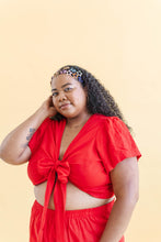 Tied Top in Cherry Linen (RTS)