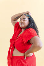 Tied Top in Cherry Linen (RTS)