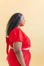 Tied Top in Cherry Linen (RTS)