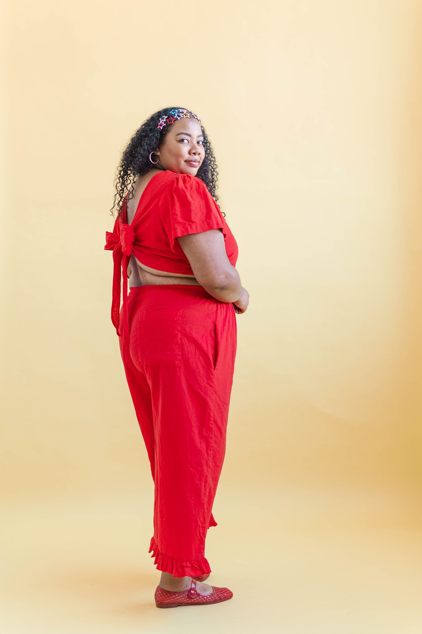 Tied Top in Cherry Linen (RTS) – Nettle Studios