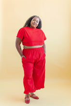 Tied Top in Cherry Linen (RTS)