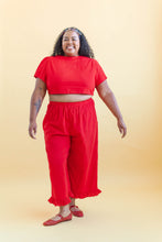 Tied Top in Cherry Linen (RTS)