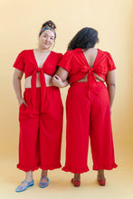 Tied Top in Cherry Linen (RTS)