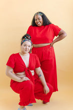 Tied Top in Cherry Linen (RTS)