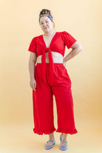 Tied Top in Cherry Linen (RTS)