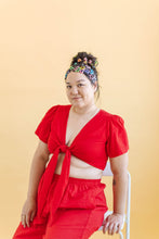 Tied Top in Cherry Linen (RTS)