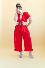 Tied Top in Cherry Linen (RTS)
