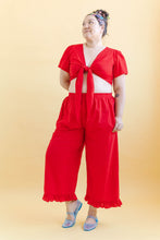 Tied Top in Cherry Linen (RTS)