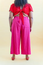 Tied Top in Cherry Linen (RTS)