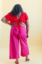 Tied Top in Cherry Linen (RTS)