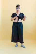 Tied Top in Black Linen (RTS)
