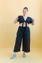 Tied Top in Black Linen (RTS)