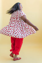 Tiered Mini Dress in Strawberry Cotton Poplin (RTS)