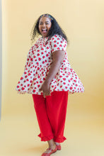Tiered Mini Dress in Strawberry Cotton Poplin (RTS)