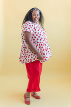 Tiered Mini Dress in Strawberry Cotton Poplin (RTS)