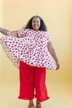 Tiered Mini Dress in Strawberry Cotton Poplin (RTS)