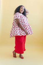 Tiered Mini Dress in Strawberry Cotton Poplin (RTS)