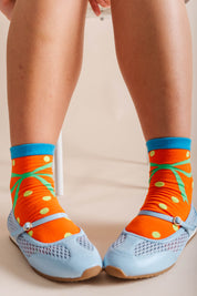 ORANGE BOW DOT SOCKS