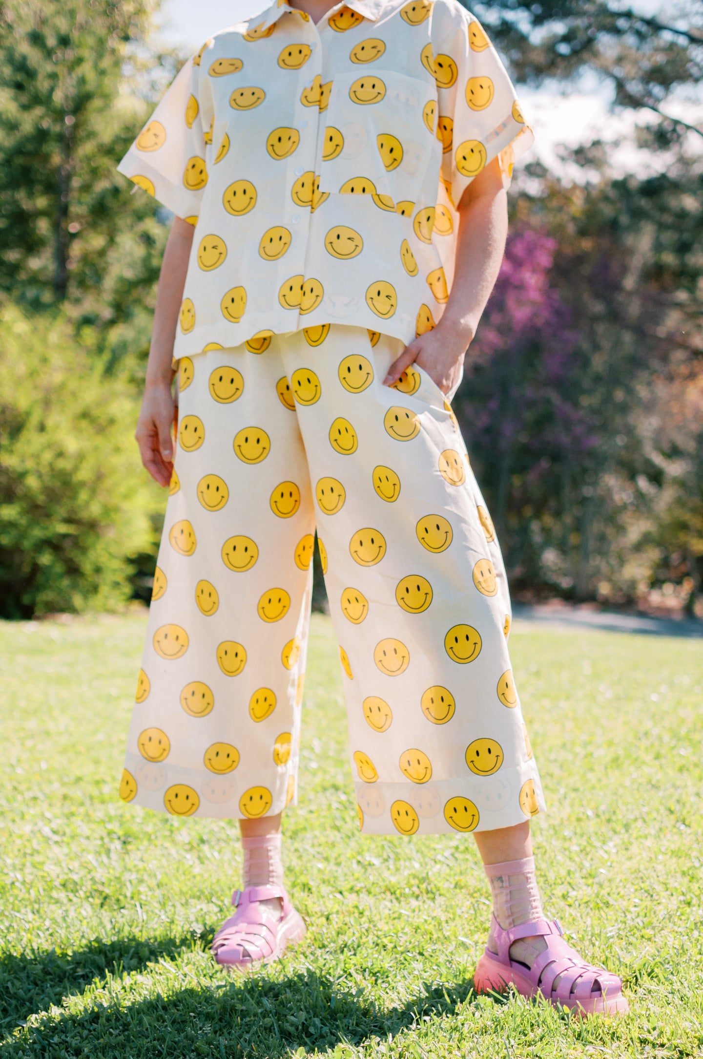 Mid Easy Pant in Smiley Cotton
