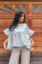 Mushroom Top in Silver Metallic