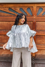 Mushroom Top in Silver Metallic