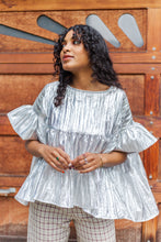 Mushroom Top in Silver Metallic