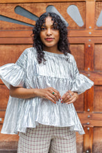 Mushroom Top in Silver Metallic