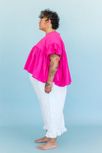 Mushroom Top in Hot Pink Cotton