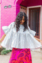 Mushroom Top in Silver Metallic