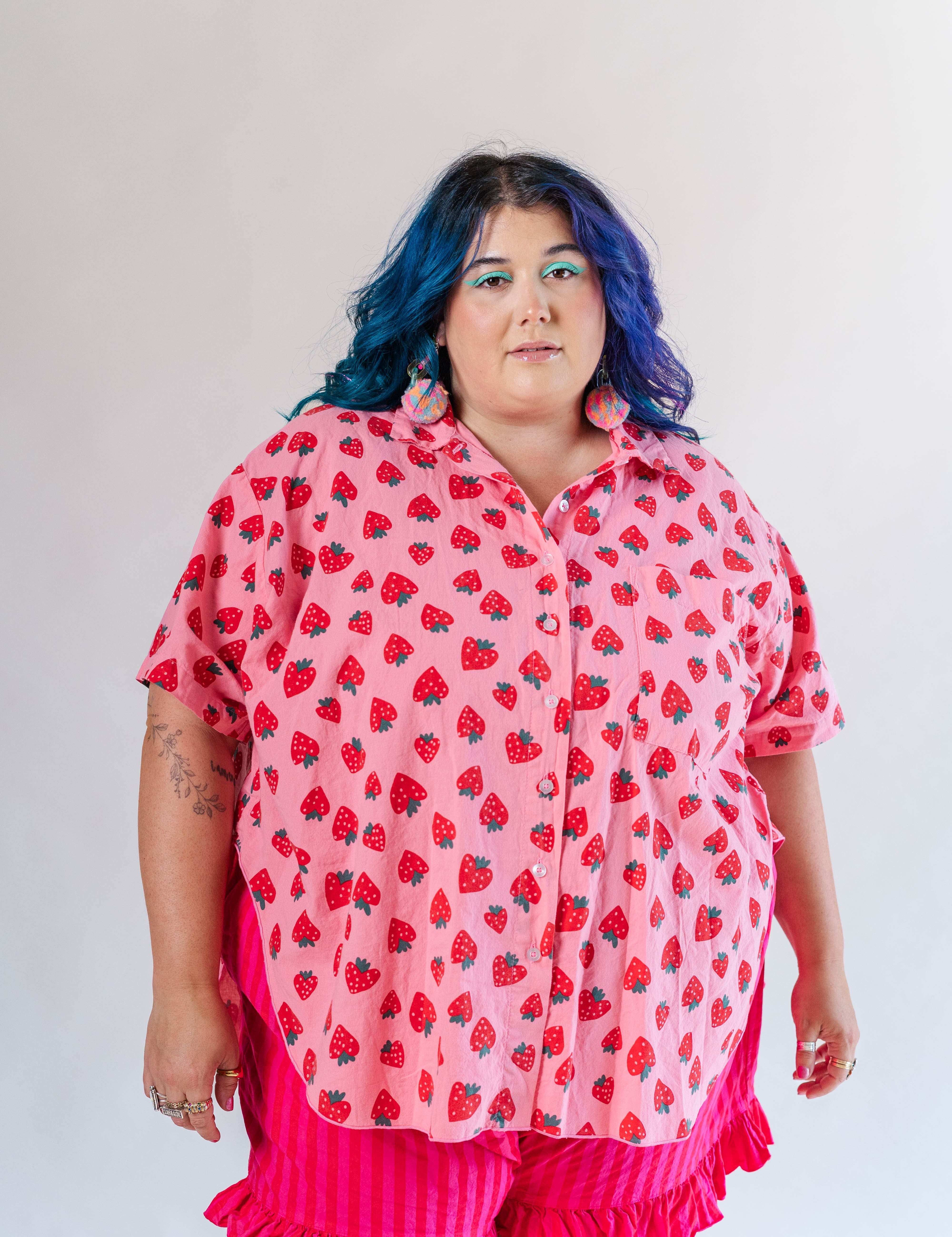 PINK STRAWBERRY TULIP TOP