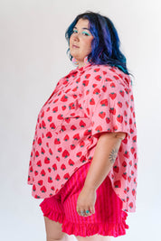 PINK STRAWBERRY TULIP TOP