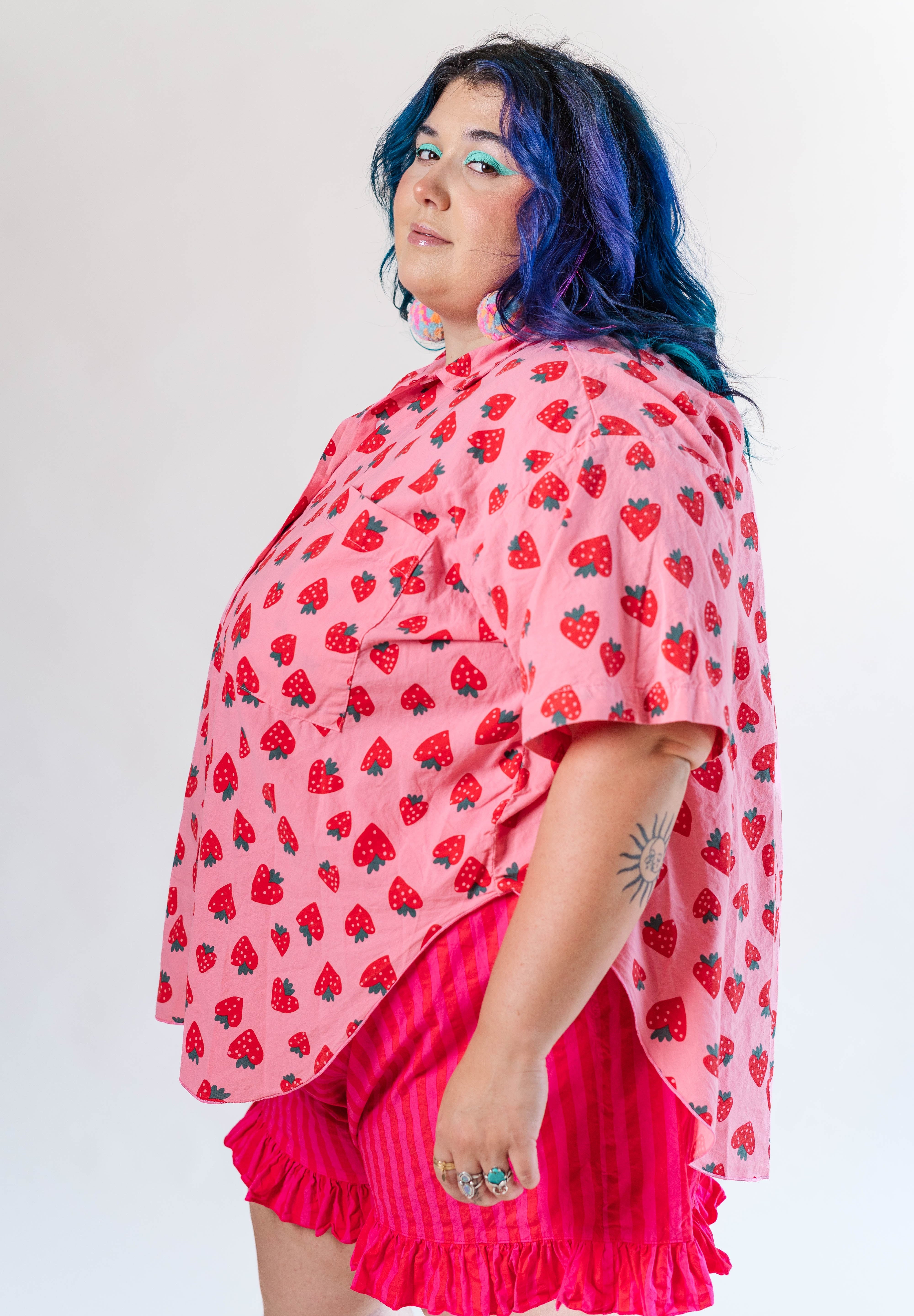 PINK STRAWBERRY TULIP TOP