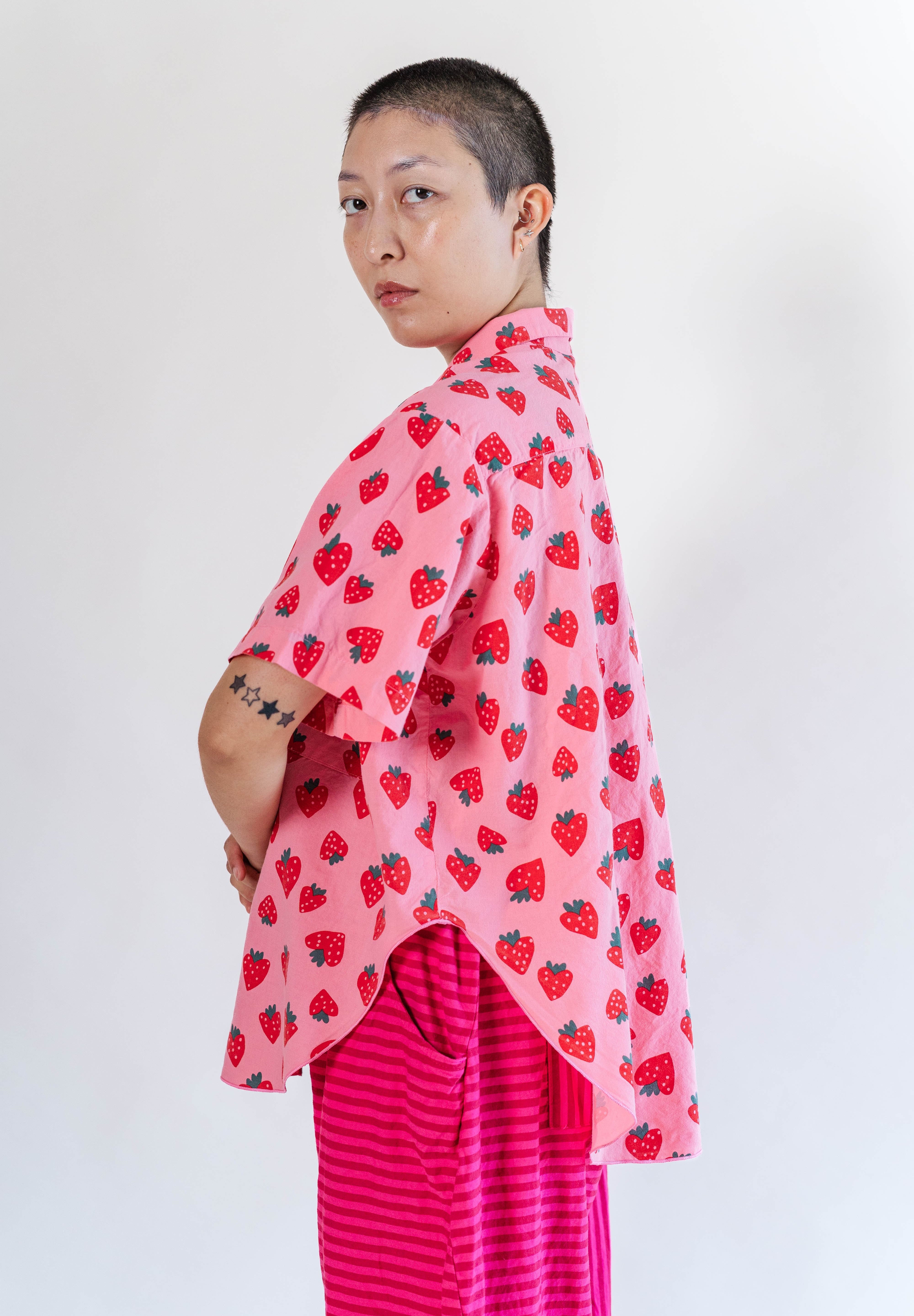 PINK STRAWBERRY TULIP TOP