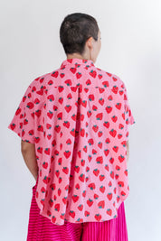 PINK STRAWBERRY TULIP TOP