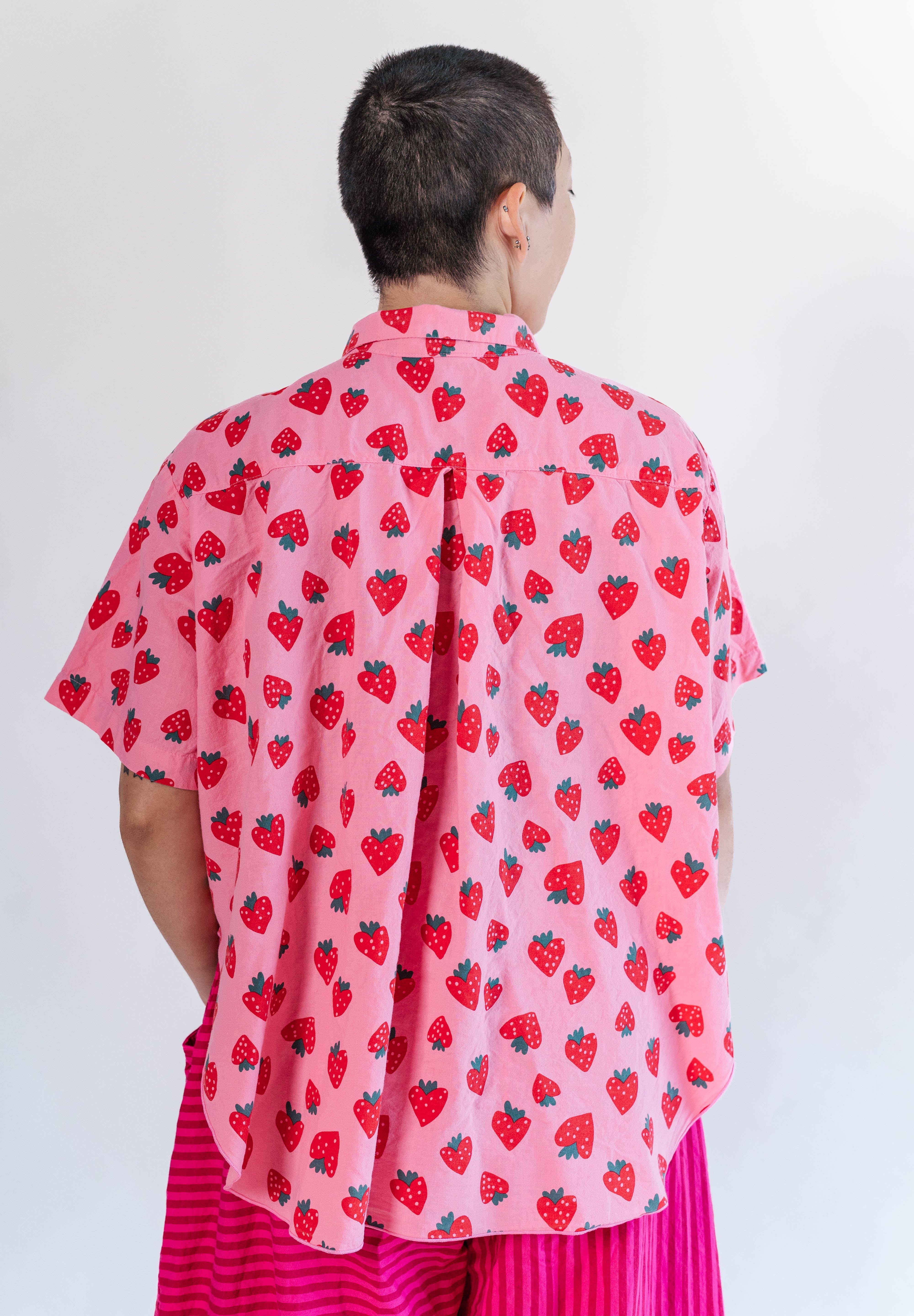 PINK STRAWBERRY TULIP TOP