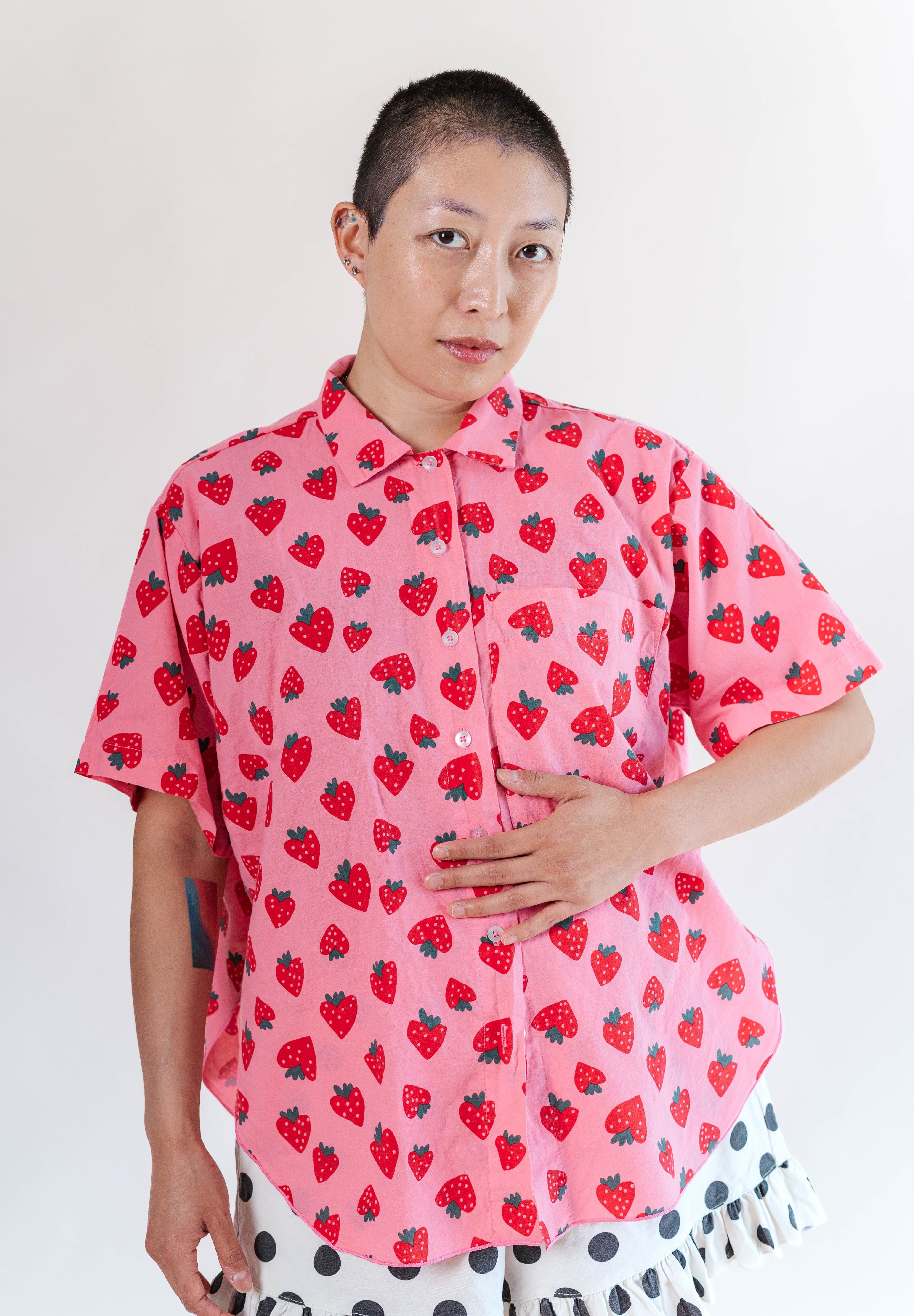 PINK STRAWBERRY TULIP TOP